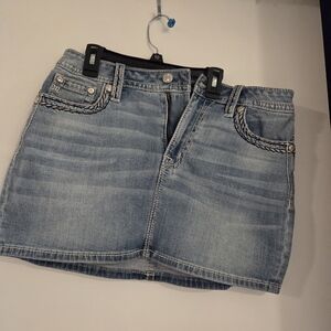 Miss Me Light Blue Denim Mini Skirt